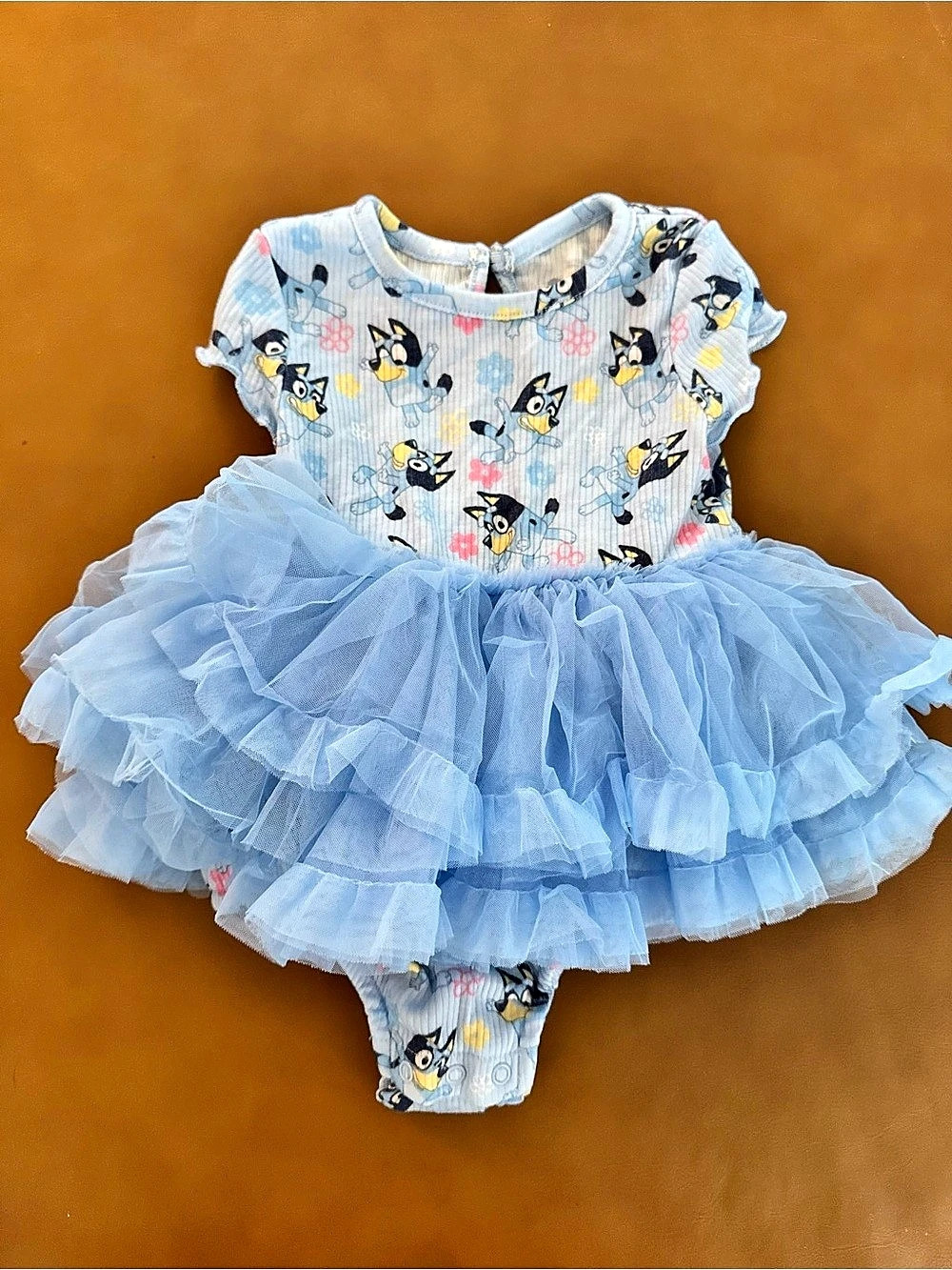 Disney Baby 3M Blue Character Tutu Romper Like New